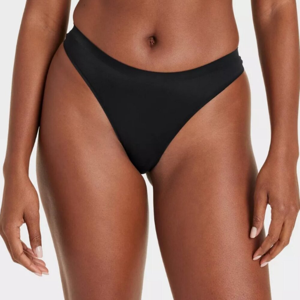 NWT Women's Luxury Collection Bonded Invisible Edge Thong - Auden Black
